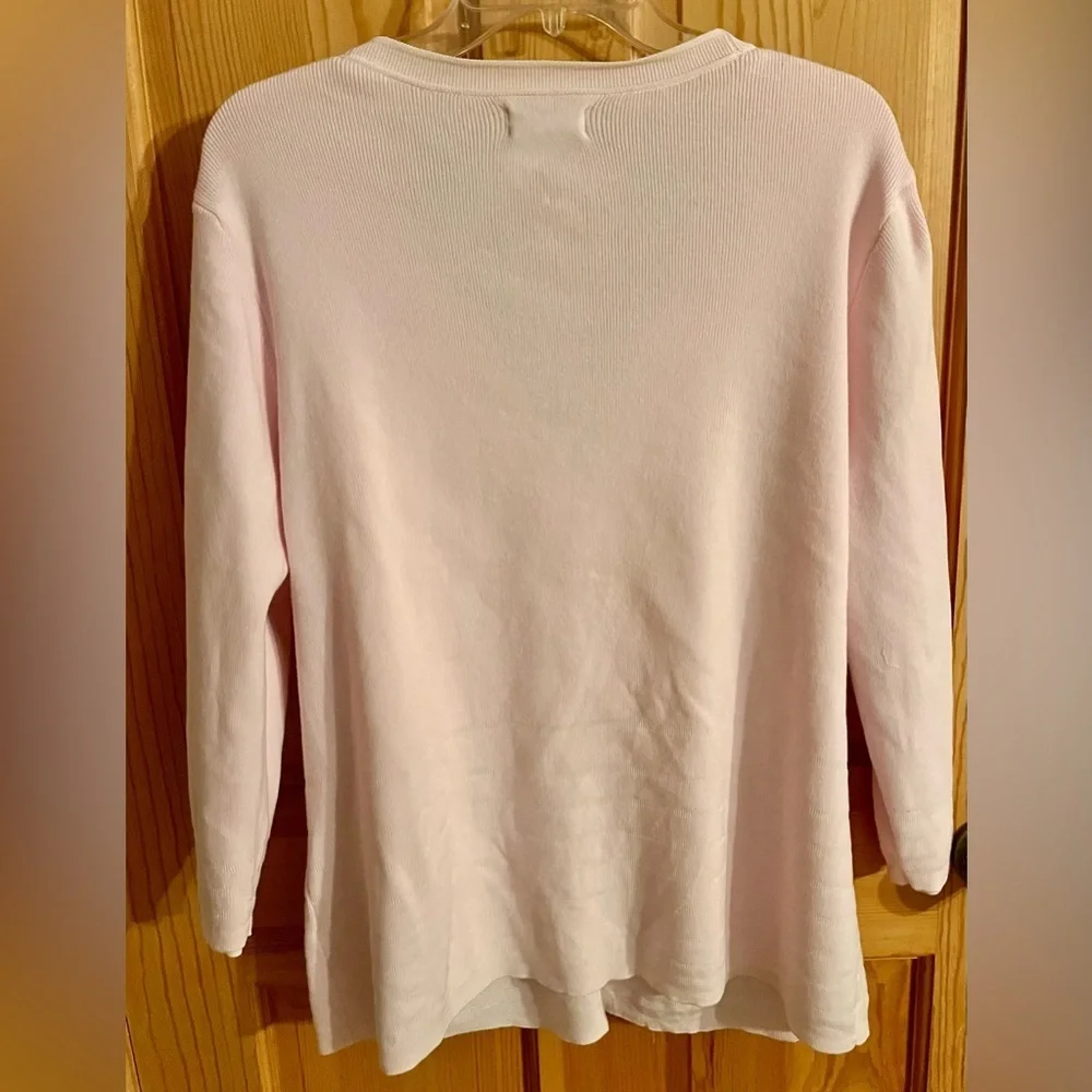 Croft & Barrow Pink V-Neck Cardigan Sweater Size Large Pastel Coquette Preppy - Picture 9 of 11